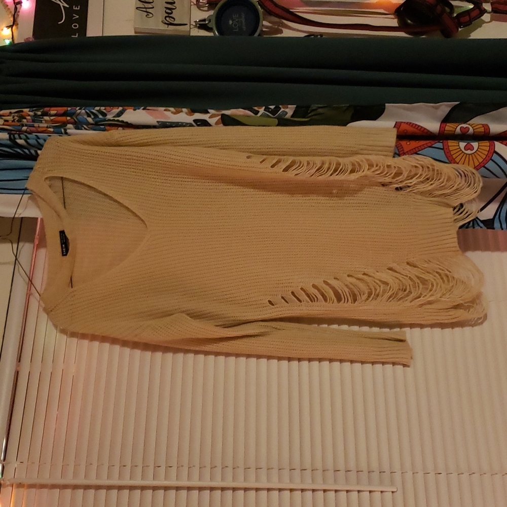 Shein size medium distressed sweater v neck